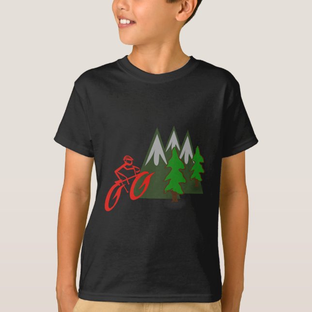 T-shirt Mountain Biking Rider Climbing Scene  (Devant)