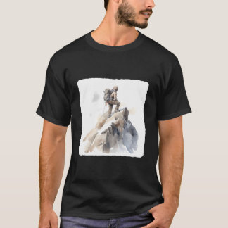 T-shirt Mountain Climber Reaching Summit Mountaineering To