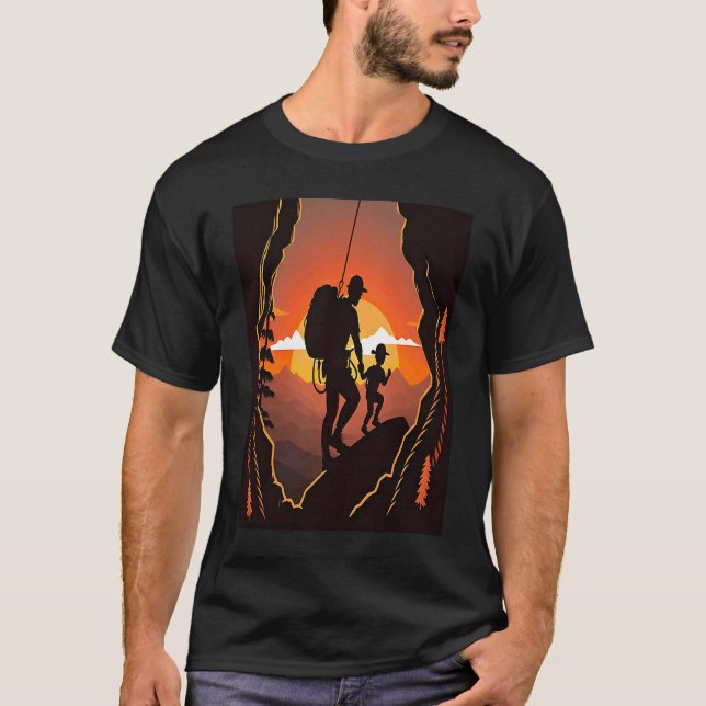 T-shirt Mountain Hiker Papa Rock Escalade Mountain Adventu (Devant)