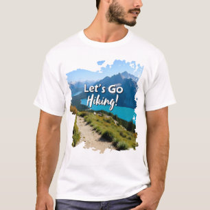 T-shirt Mountain Lake Let's Go Randonnée
