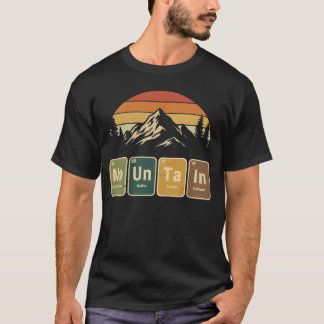 T-shirt Mountain Periodic Table Pun Retro Hiking Nature De