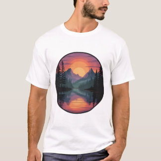 T-shirt Mountain Sunset Nature Scene T‑Shirt design
