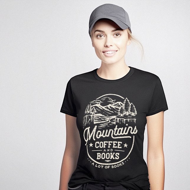 T-shirt Mountains Coffee Books Vintage (Mountains Coffee Books Vintage T-Shirt)