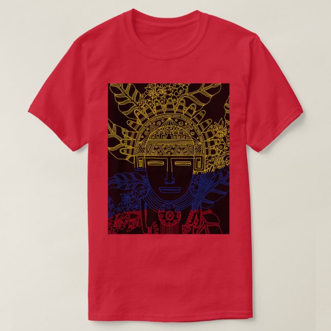 T-SHIRT MOUSCA CHIBCHA COLOMBIA CAFÉ PLANTE NATIONAL DRAPE (Design devant)