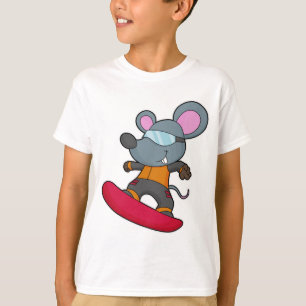 T-shirt Mouse as Snowboarder