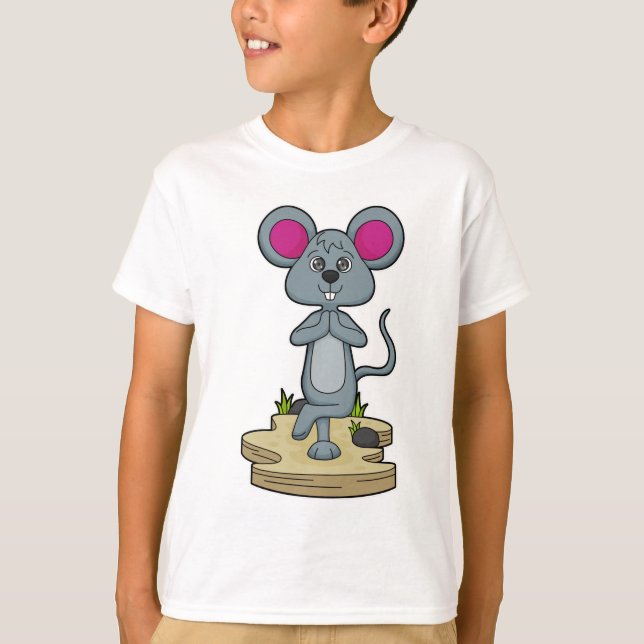 T-shirt Mouse at yoga (Devant)