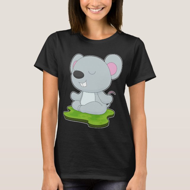 T-shirt Mouse Yoga Fitness Méditation (Devant)
