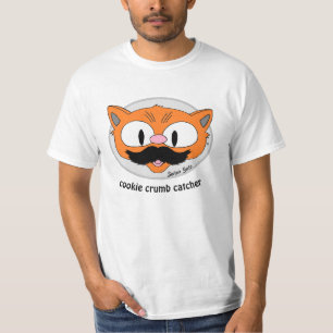 T-shirt Moustache drôle de chat de bande dessinée attrape 