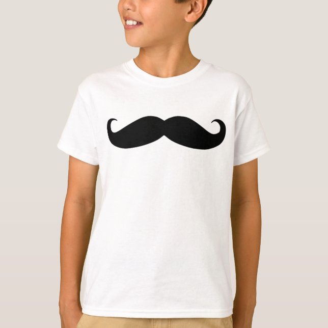 T-shirt Moustache en noir ou blanc (Devant)