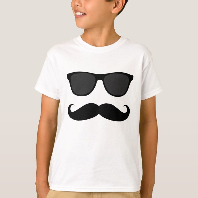 T-shirt Moustache et cadeau noirs d'humeur de lunettes de (Devant)