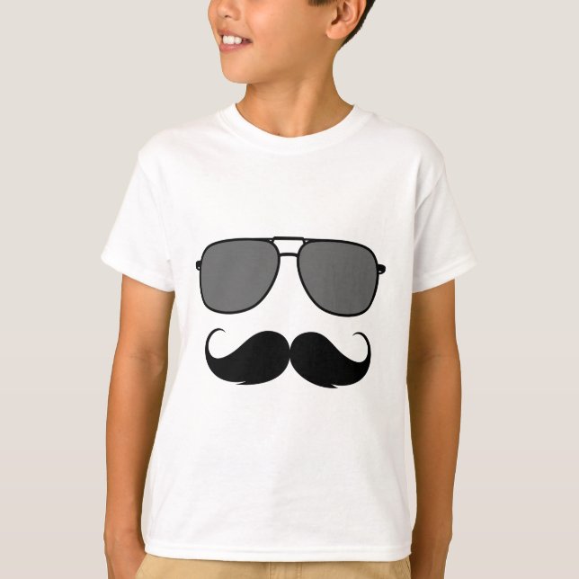 T-shirt moustache et lunettes (Devant)