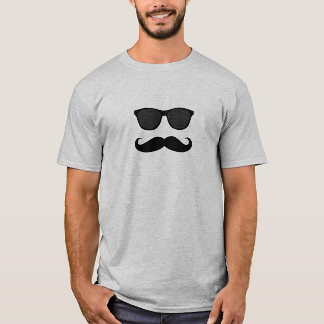 T-shirt Moustache et lunettes de soleil (Devant)