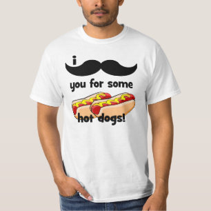 T-shirt Moustache I vous pour quelques hot-dogs !