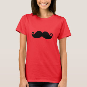 T-shirt Moustache noire vintage drôle
