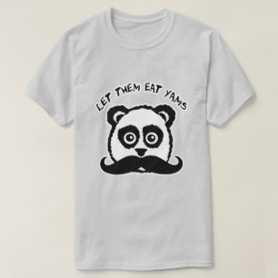 T-shirt Moustache Panda Laissez-Les Manger Des Yams