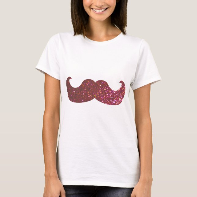 T-shirt Moustache rose de Bling (graphique de parties (Devant)
