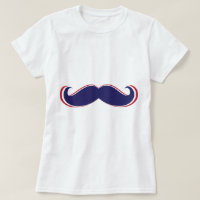 Moustache - rouge, blanc et bleu