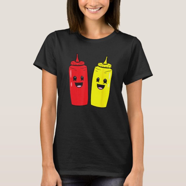 T-shirt Moustard Et Ketchup Alimentation Paire Aimer Ketch (Devant)