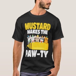 T-shirt Moutarde Rend La Fête De Patte Chat Amateur De Mou