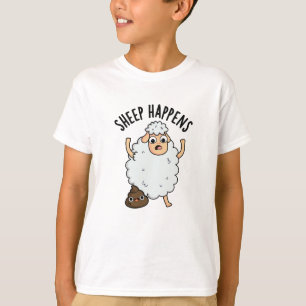 T-shirt Mouton arrive drôle de caca jeu de mots