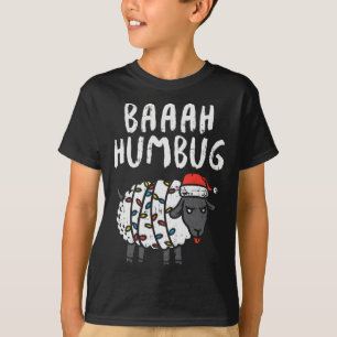 T-shirt Mouton Bah Humbug Lumières de Noël Amusant Anti No