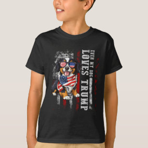 T-shirt Mouton bernois Même mon chien aime Trump Drôle 