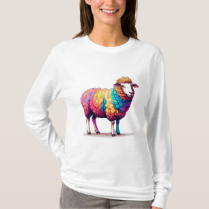 T-shirt 🐑🌈 Mouton Coloré Animé Cadeau ✨