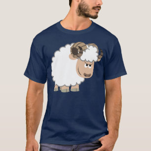 T-shirt mouton de dessin animé mignon et confiant