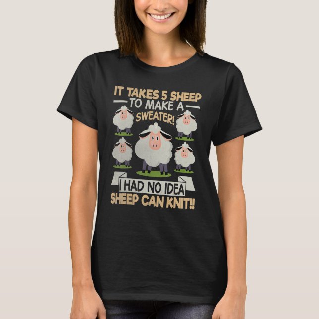 T-shirt Mouton Il faut 5 moutons pour faire un agneau doux (Devant)