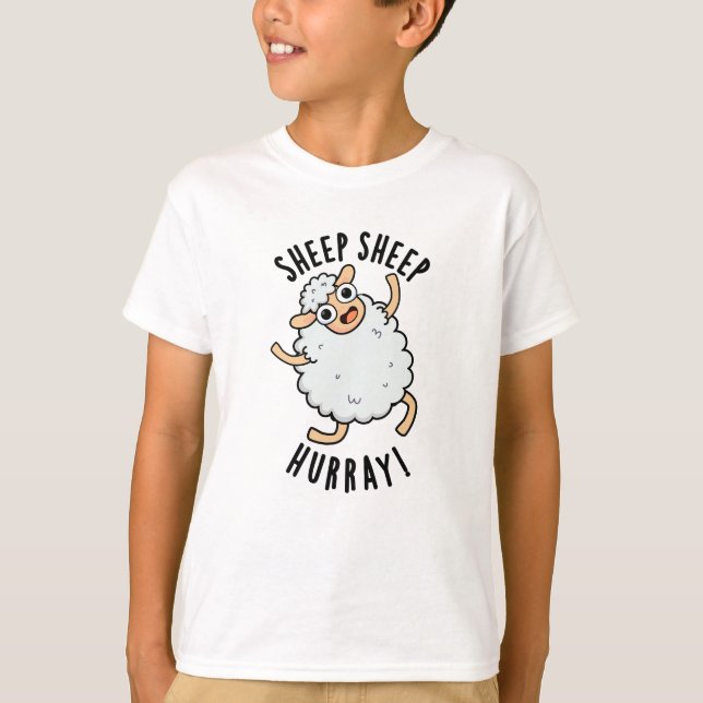 T-shirt Mouton Mouton Hurray Amusant Animal Pun (Devant)