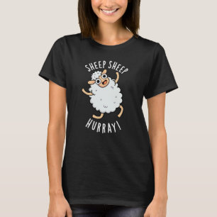 T-shirt Mouton Mouton Hurray Drôle Animal Pun Dark BG