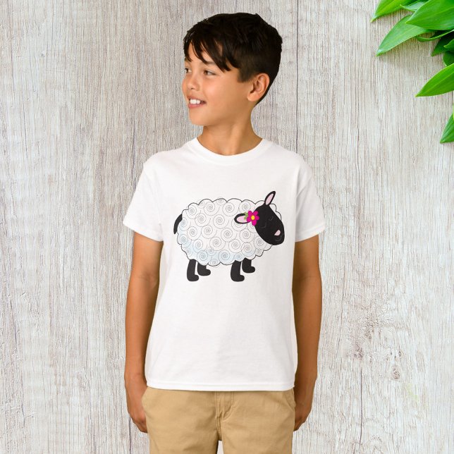 T-shirt Mouton Noir Avec Laine Blanche (Créateur téléchargé)