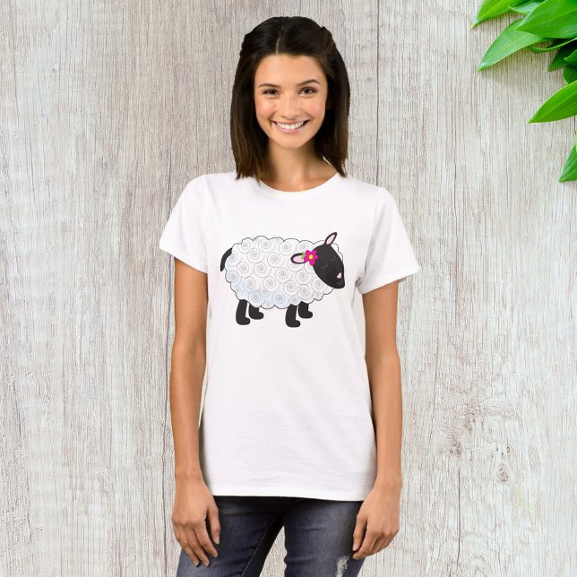 T-shirt Mouton Noir Avec Laine Blanche (Créateur téléchargé)