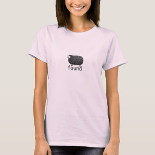 T-shirt Mouton noir avec texte "Found"
