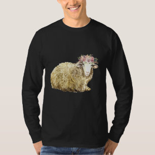 T-shirt Mouton Pays Vie Agriculteur Mouton Fleur Vintage