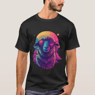 T-shirt Mouton spatial rétro-design