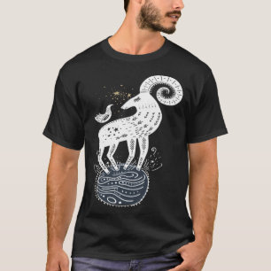 T-shirt Moutons de bélier avec cornes courbées Art Univers