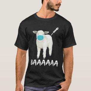 T-shirt Moutons Drôle Portant Un Masque Anti Vaccin Pour L