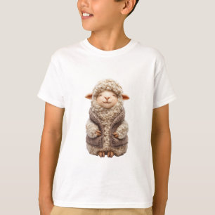 T-shirt Moutons Fluffy en Gilet Tricoté Enfants