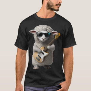 T-shirt Moutons Jouer Guitare Électrique Animaux Moutons G