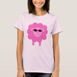 T-shirt Moutons roses mignons avec des lunettes de soleil