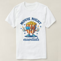 Movie Night Essentials Amusant Popcorn Cartoon
