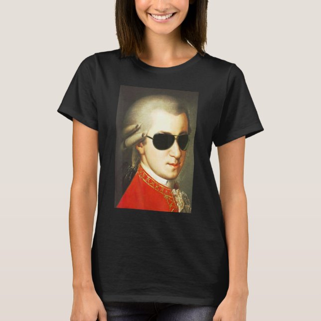 T-shirt Mozart porte des lunettes de soleil (Devant)