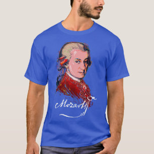 T-shirt Mozart Portrait coloré MusiqueClassiquePiano 1