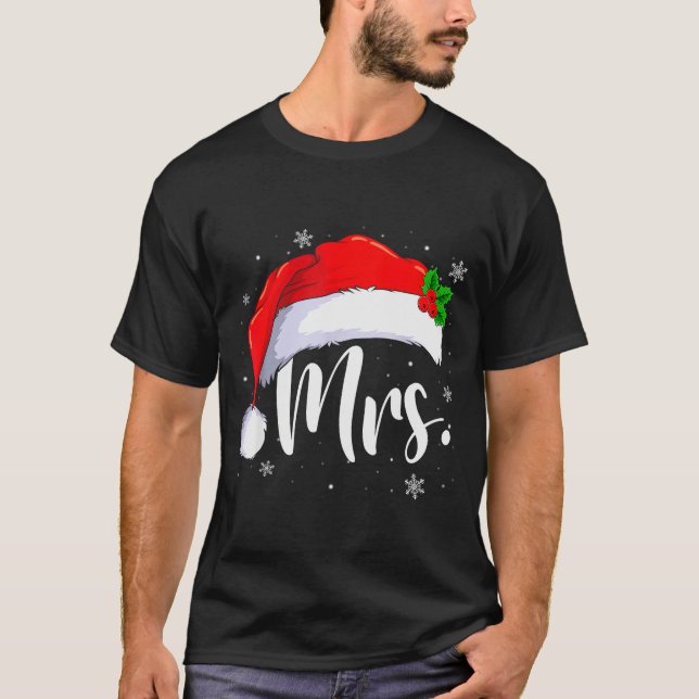 T-shirt Mr And Mrs Claus Couples Matching Christmas Pajama (Devant)