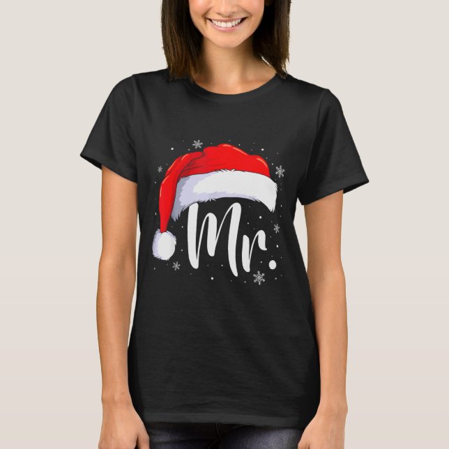 T-shirt Mr And Mrs Claus Couples Matching Christmas Pajama (Devant)
