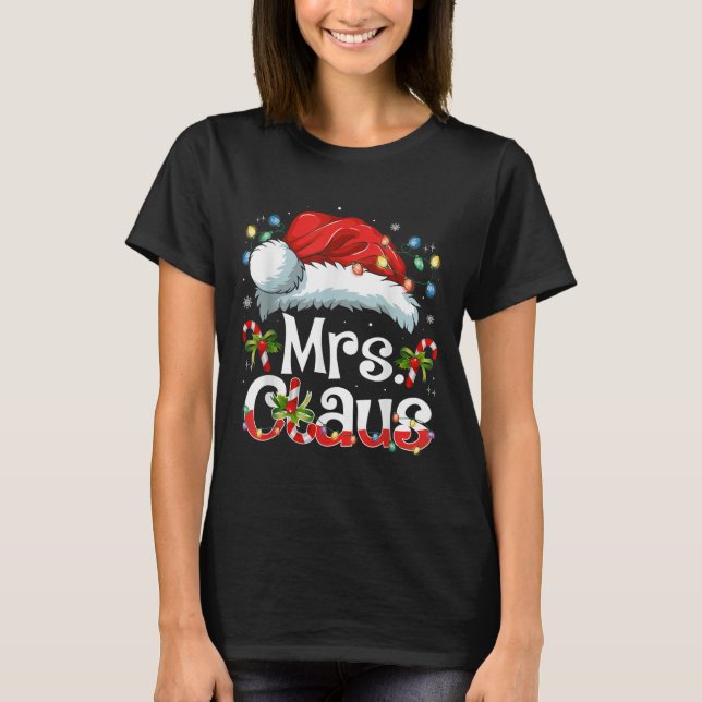 T-shirt Mr And Mrs Claus Couples Matching Christmas Pajama (Devant)