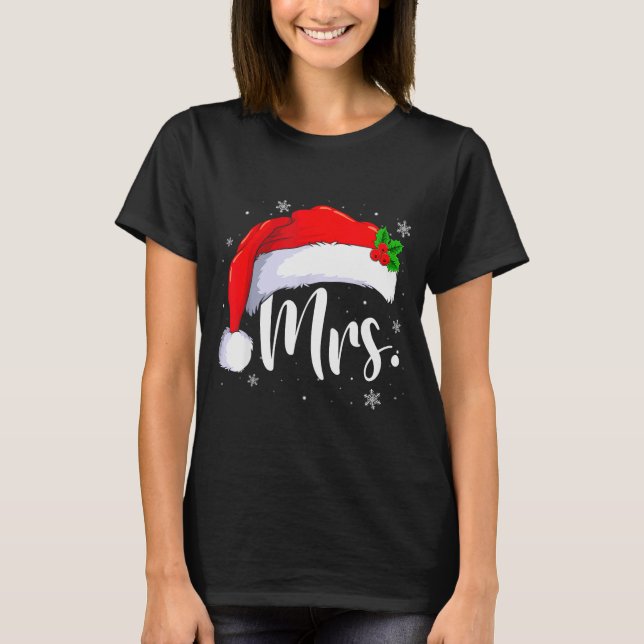 T-shirt Mr And Mrs Claus Couples Matching Christmas Pajama (Devant)