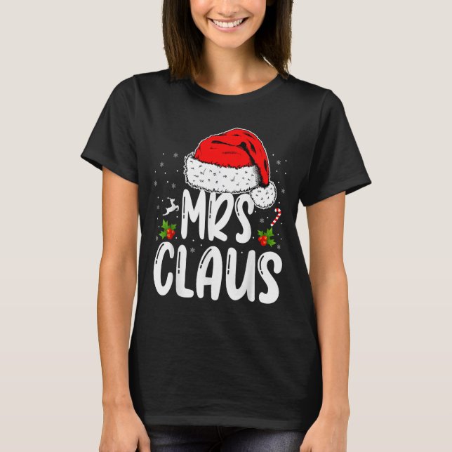 T-shirt Mr And Mrs Claus Couples Matching Christmas Santa  (Devant)
