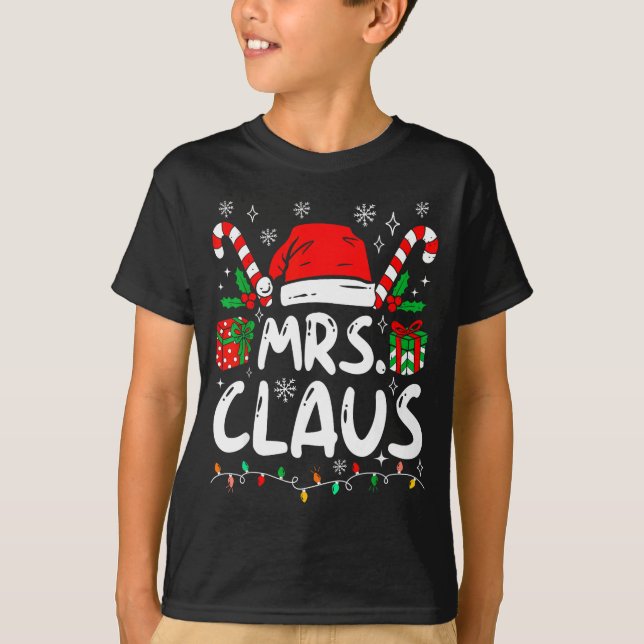 T-shirt Mr And Mrs Claus Santa Hat Couples Family Christma (Devant)
